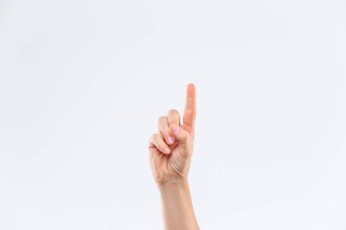 Beyaz arka plan üzerinde izole el mans