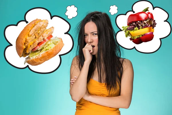 Il collage su salute, dieta e concetto di cibo — Foto Stock