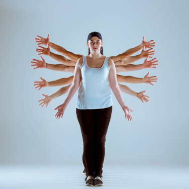 Hip hop koreografi dans kadın ve erkek grup