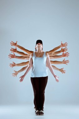 Hip hop koreografi dans kadın ve erkek grup