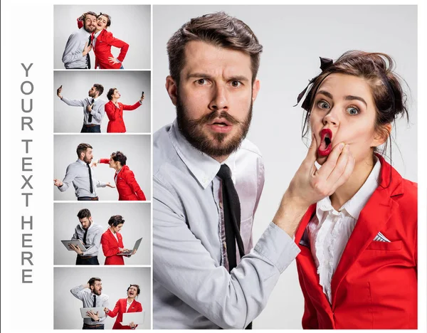 The young couple with different emotions — Stock Photo, Image