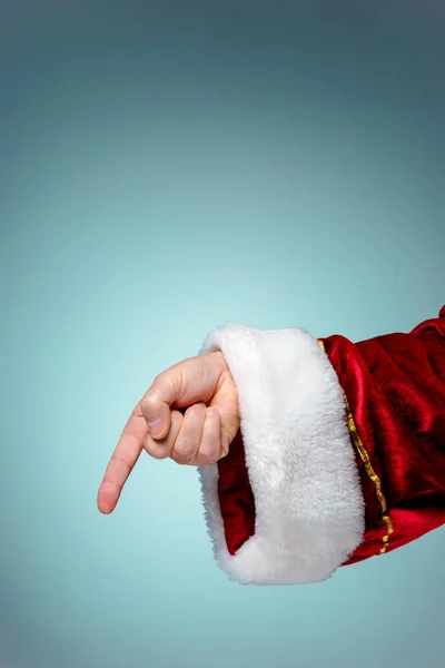 Foto van Santa Claus hand in een wijzende gebaar — Stockfoto