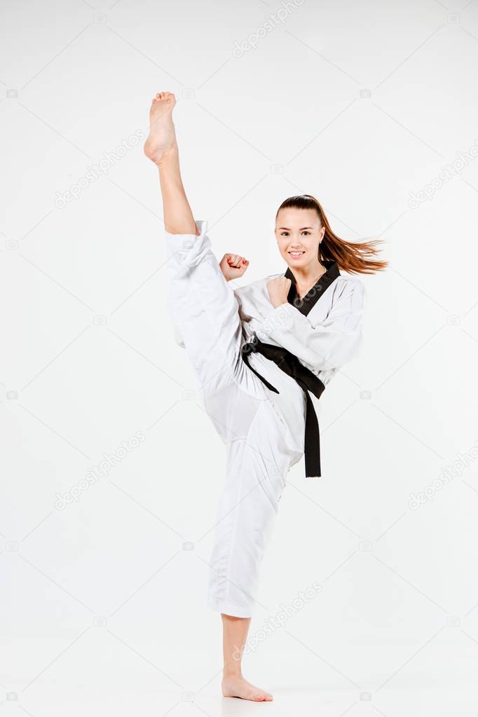 The karate girl with black belt