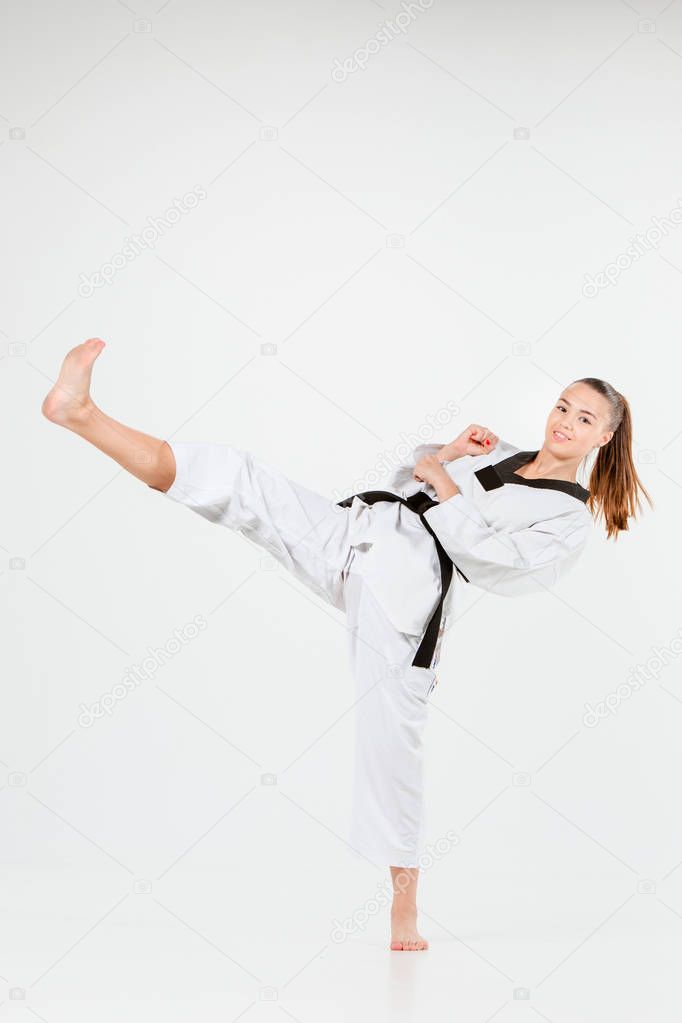 The karate girl with black belt