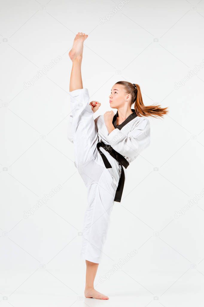 The karate girl with black belt