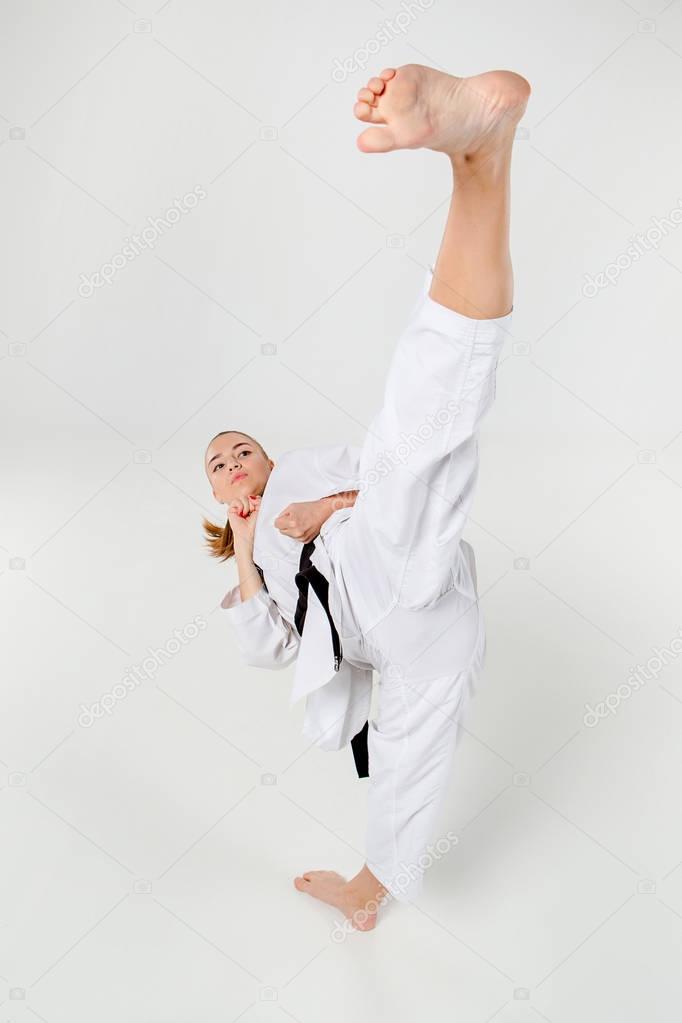 The karate girl with black belt