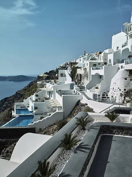 Landscape of Santorini Island, Fira, Cyclades, Greece — Stock Photo, Image