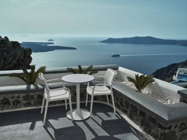 Santorini Island, Fira, Yunanistan peyzaj
