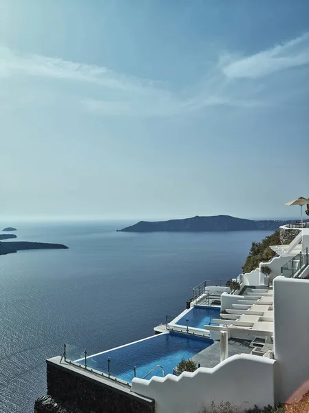 Paysage de l'île de Santorin, Fira, Cyclades, Grèce — Photo