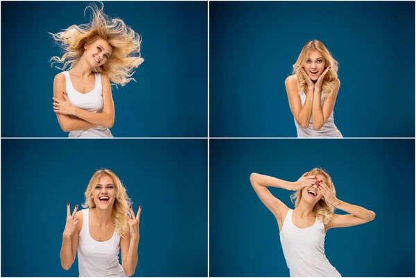 The young womans portrait with happy emotions — Stock Photo, Image