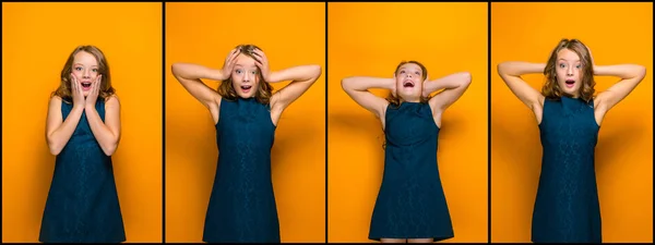 The face of playful happy teen girl — Stock Photo, Image