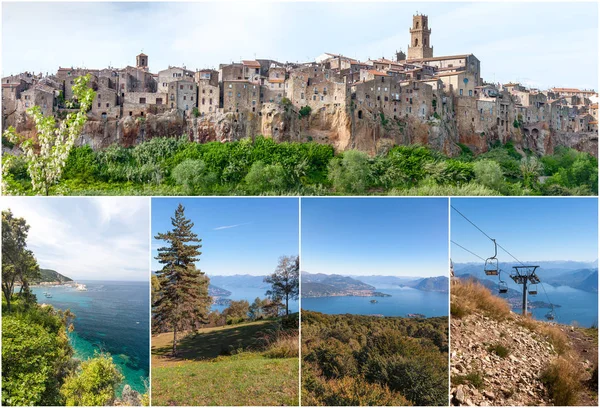 Panorama do Pitigliano - cidade em clif na Itália — Fotografia de Stock