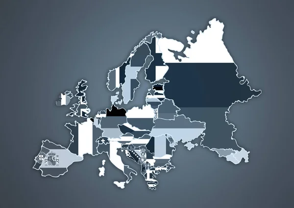 Color Country Map of Europe — Stock Photo, Image