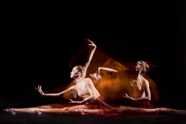 La danse sensuelle et émotionnelle de la belle ballerine — Photo