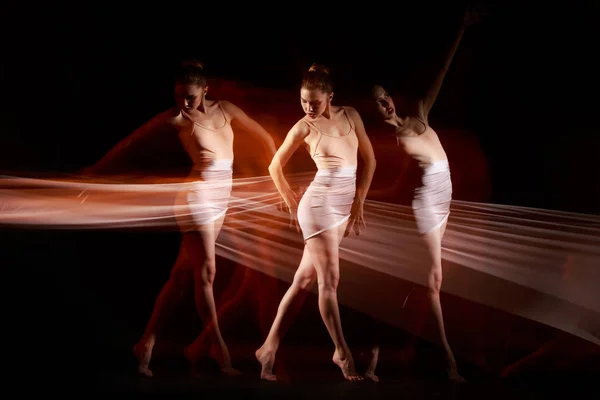 Zmysłowe i emocjonalne taniec pięknej baletnicy — Zdjęcie stockowe