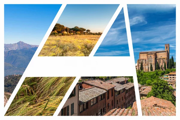 Collage of the hills in Tuscany — Stock Photo, Image