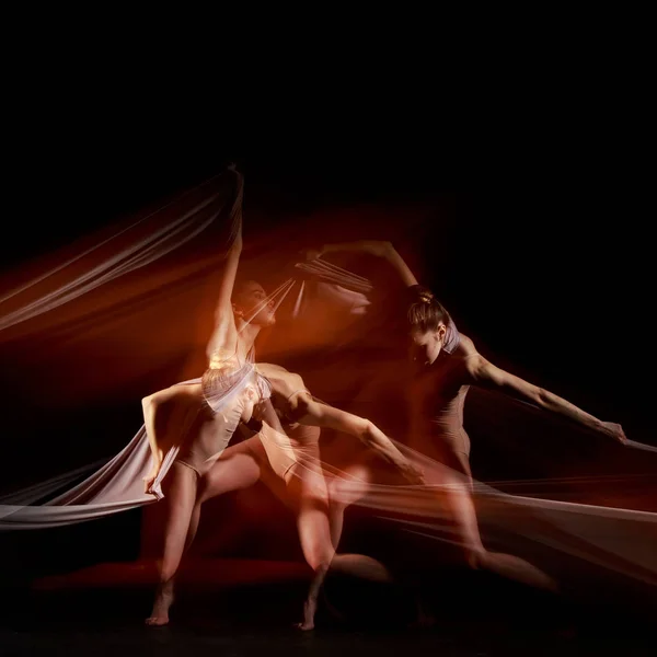 La danza sensual y emocional de la hermosa bailarina —  Fotos de Stock