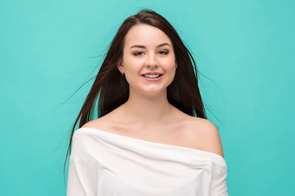 The young womans portrait with happy emotions — Stock Photo, Image