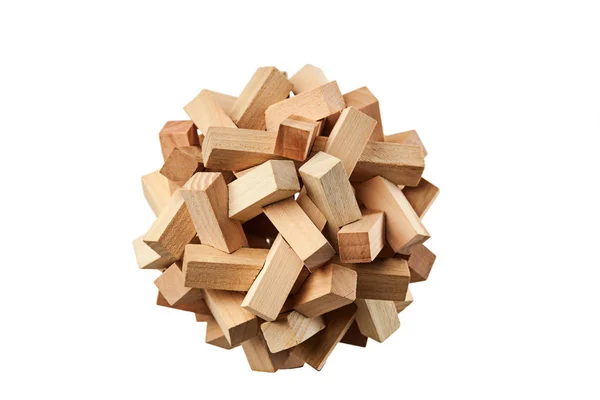 The wooden puzzle - game with blocks Royalty Free Stock Images