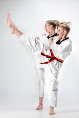Karate dövüş sanatları eğitim çocuklar grup stüdyo çekim