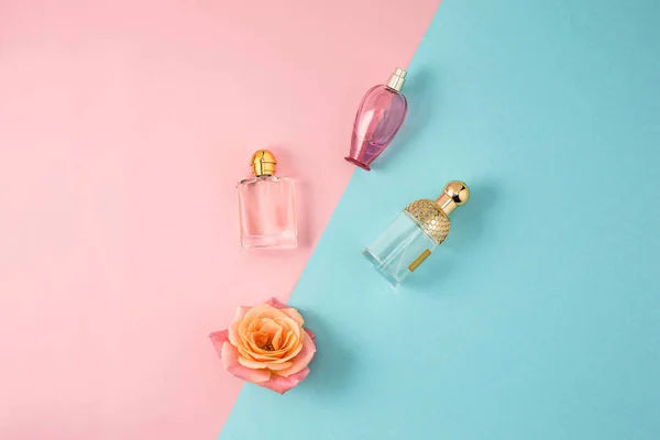 Cosmetics on modern colorful background — Stock Photo, Image
