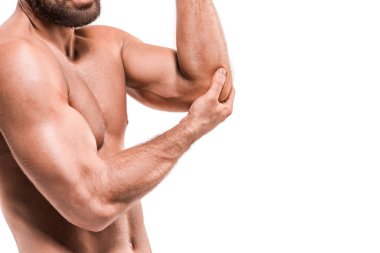 Dirsek ağrısı olan adam. Ağrı kavramı