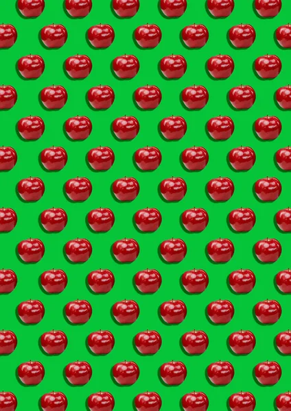 Buntes Fruchtmuster aus reifen roten Äpfeln — Stockfoto