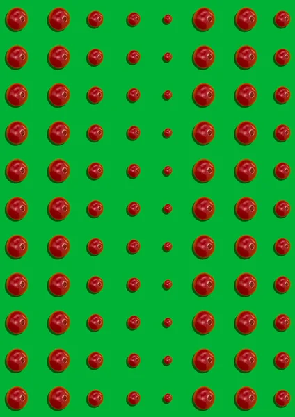 A varrat nélküli mintát cseresznye bogyók zöld háttér — Stock Fotó
