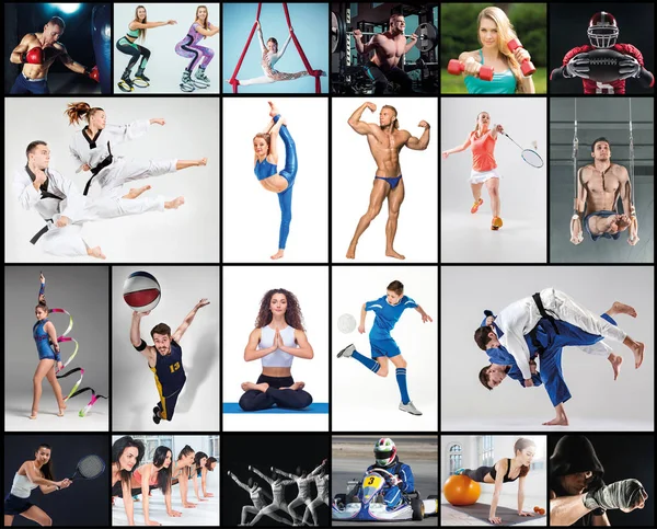 Collage over verschillende soort sport — Stockfoto