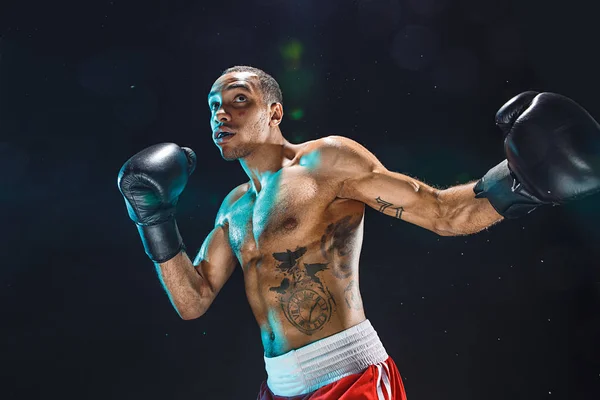 Afro-americano boxeador masculino . — Fotografia de Stock