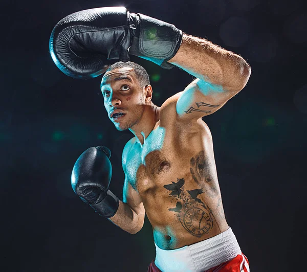 Afro-americano boxeador masculino . — Fotografia de Stock