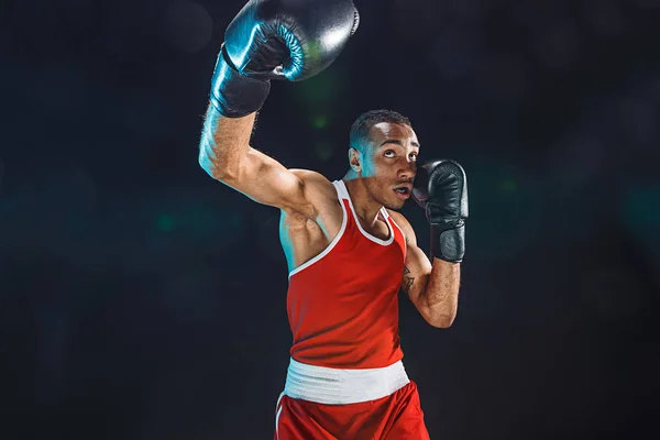 Afro-americano boxeador masculino . — Fotografia de Stock