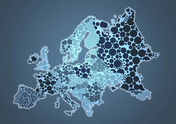 Farbige Landkarte von Europa — Stockfoto