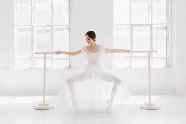 Młodzi i niezwykle piękne baleriny jest pozowanie i taniec w studio biały — Zdjęcie stockowe