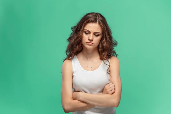 O retrato da mulher enojada — Fotografia de Stock