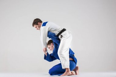 Erkekler mücadele iki judocular savaşçıları