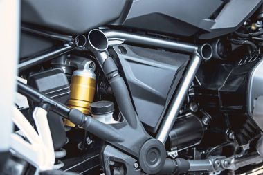 Motosiklet lüks öğeleri yakın çekim: motosiklet parçaları