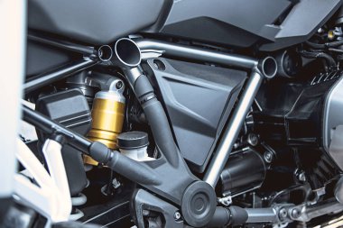 Motosiklet lüks öğeleri yakın çekim: motosiklet parçaları