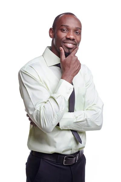 Portrait of handsome young black african smiling man — Stock Photo, Image