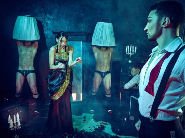 Retro dansçıları Grubu'nun stüdyo çekim