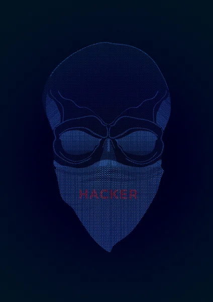 Tajny agent, haker. Tajemniczy mężczyzna z maską na ciemnym tle. Tajny agent. Incognito. Undercover. — Zdjęcie stockowe