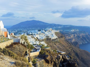 Ege Deniz Manzaralı doğayla volkanik, Yunanistan, Santorini