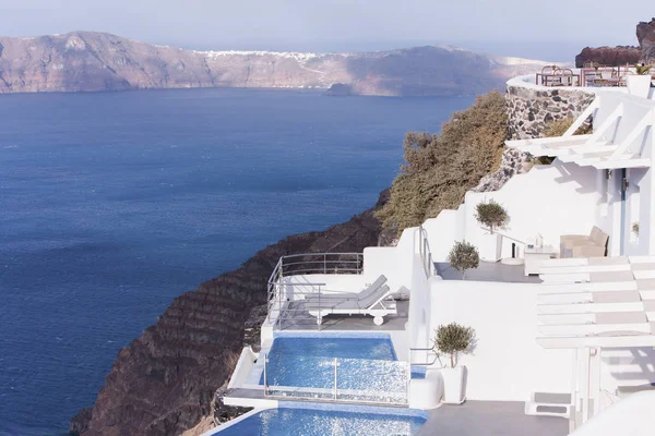 Utsikt över Egeiska havet med vulkaniska natur, Grekland, Santorini — Stockfoto