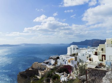 Ege Deniz Manzaralı doğayla volkanik, Yunanistan, Santorini