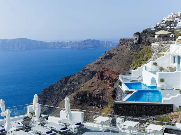 Liggande ön Santorini, Firá, Grekland — Stockfoto