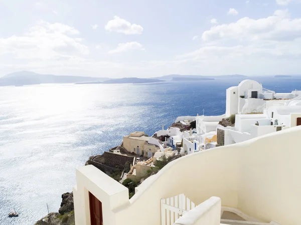 Táj Santorini Island, Fíra, Görögország — Stock Fotó