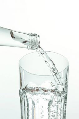 Şişe cam beyaz içine su dökme