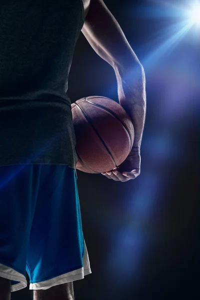 The portrait of a basketball player with ball — Stock Photo, Image