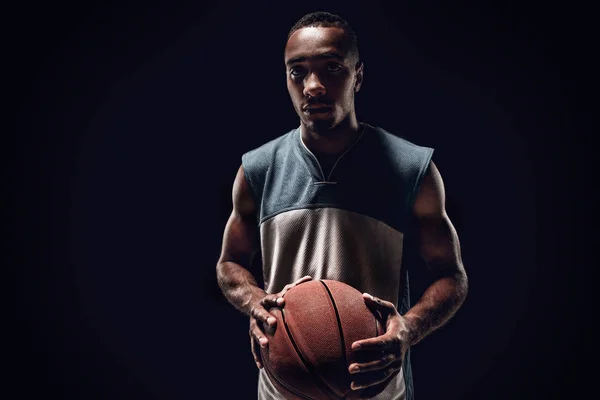 The portrait of a basketball player with ball — Stock Photo, Image