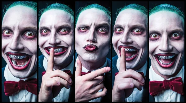 Bloody Halloween theme: crazy vampire face — Stock Photo, Image